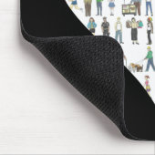 NYC Black Heart New York City People Mousepad Muismat (Hoek)