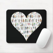 NYC Black Heart New York City People Mousepad Muismat (Met muis)