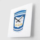 NYC Blue Greek Diner Coffee blij om je te dienen Vierkante Klok (Hoek)