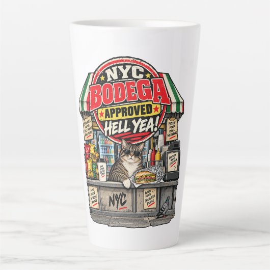 NYC Bodega Goedgekeurd Hell Ja Latte Mok (Voorkant)