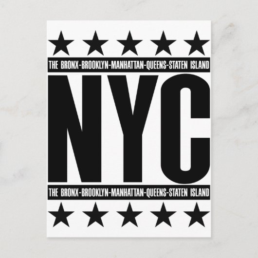 NYC Boroughs Briefkaart (Voorkant)