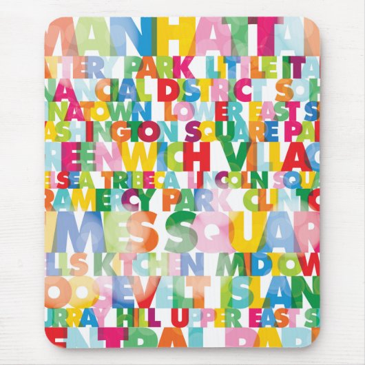 NYC Boroughs Mousepad Muismat (Voorkant)