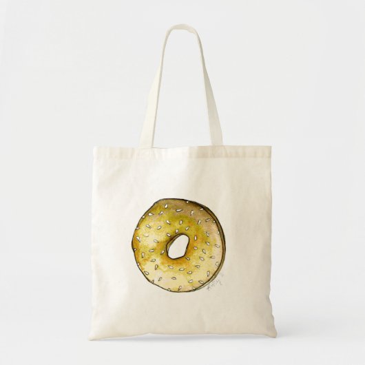NYC Breakfast Sesame Seed Bagel Bagels Canvas tas (Voorkant)