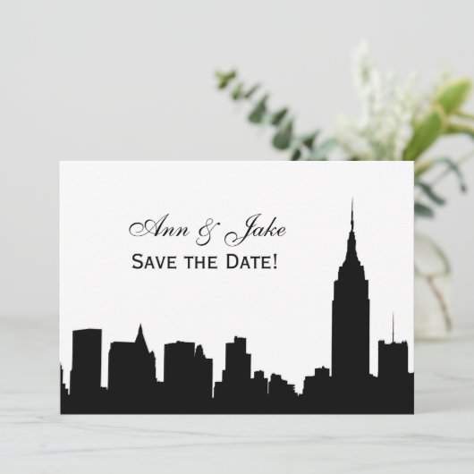 NYC brede silhouet doe-het-zelf achtergrondkleur s Kaart (Staand voorkant)