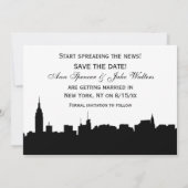 NYC brede silhouet doe-het-zelf achtergrondkleur S Save The Date (Achterkant)