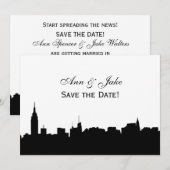 NYC brede silhouet doe-het-zelf achtergrondkleur S Save The Date (Voorkant / Achterkant)