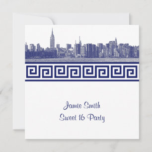NYC brede silhouet ets BW GK Sweet Sixteen SQ Blau Kaart