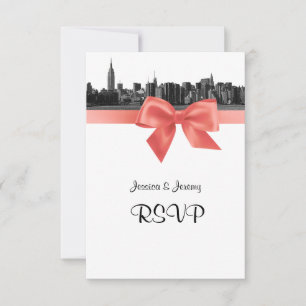 NYC brede silhouet geëtst BW Coral RSVP #2 Kaartje