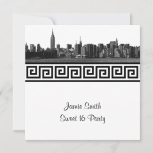 NYC brede silhouet geëtst BW GK Sweet Sixteen SQ Kaart