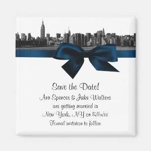 NYC brede silhouet geëtst BW Navy Blue Save the Da Magneet