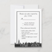 NYC brede silhouet geëtst BW rood RSVP menu (Achterkant)