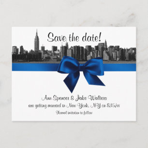 NYC brede silhouet geëtst BW Royal Save the Date Aankondigingskaart