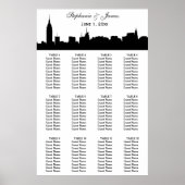 NYC-brede Silhouette DIY BG-kleurentaart Poster (Voorkant)