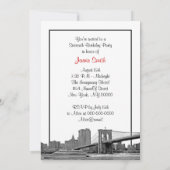 NYC brede skyline geëtst BB rood zoet zestien Kaart (Achterkant)