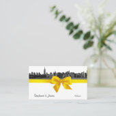 NYC brede skyline geëtst BW gele plaats kaarten #2 Plaatskaartje (Staand voorkant)