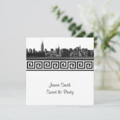 NYC brede skyline geëtst BW GK zoet zestien vierka Kaart (Staand voorkant)