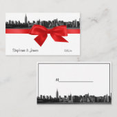 NYC brede skyline geëtst BW rode plaats kaarten #2 Plaatskaartje (Voorkant / Achterkant)