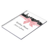 NYC brede skyline geëtst BW roze planner Notitiebo Notitieboek (Linkerzijde)