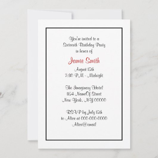 NYC brede skyline geëtst zoete zestien Kaart (Achterkant)