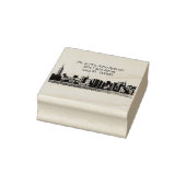 NYC brede skyline geëtste naam retouradres Rubberstempel (Stempel)