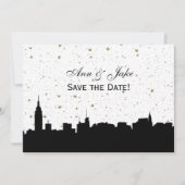 NYC Breed Silhouet DIY BG Kleur Save the Date Wht (Voorkant)