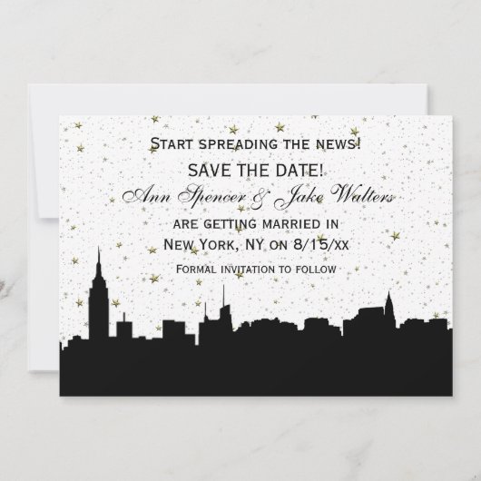 NYC Breed Silhouet DIY BG Kleur Save the Date Wht (Achterkant)