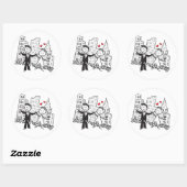 NYC Bride en Groom Wedding Ronde Sticker (Vel)