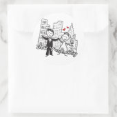 NYC Bride en Groom Wedding Ronde Sticker (Tas)