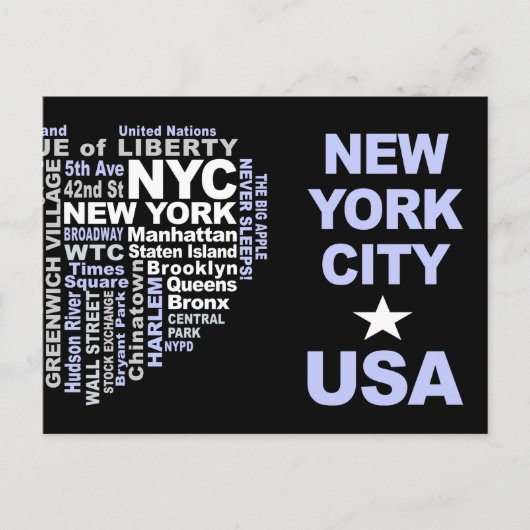 NYC-briefkaart - aanpasbaar Briefkaart (Voorkant)