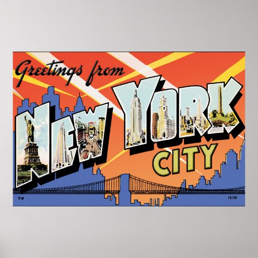 NYC  Briefkaart Poster (Voorkant)