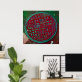 NYC Broadway Street Manhole Hoesje Art Print (Thuiskantoor)