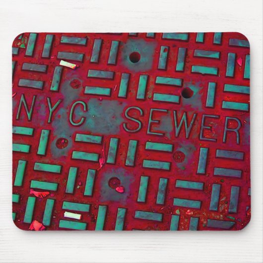 NYC Broadway Street Manhole Hoesje Muismat (Voorkant)