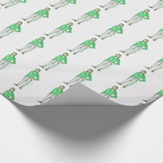 NYC Brooklyn BK Hipster Guy New York City NY Cadeaupapier (Hoek)