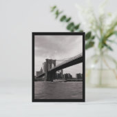 NYC Brooklyn Bridge B&W Briefkaart (Staand voorkant)