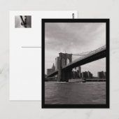 NYC Brooklyn Bridge B&W Briefkaart (Voorkant / Achterkant)