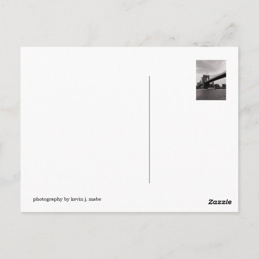 NYC Brooklyn Bridge B&W Briefkaart (Achterkant)