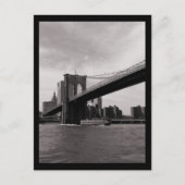 NYC Brooklyn Bridge B&W Briefkaart (Voorkant)
