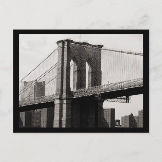 NYC Brooklyn Bridge Closeup Briefkaart (Voorkant)