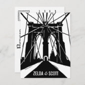 NYC Brooklyn Bridge | Het Briefkaart Datum opslaan (Voorkant / Achterkant)