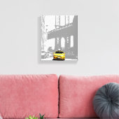 Nyc Brooklyn Bridge New York City Yellow Taxi Canvas Afdruk (Insitu (Woonkamer))