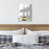 Nyc Brooklyn Bridge New York City Yellow Taxi Canvas Afdruk (Insitu (Slaapkamer))