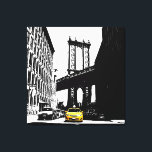 Nyc Brooklyn Bridge Yellow Taxi New York City Canvas Afdruk<br><div class="desc">NYC Brooklyn Bridge Yellow Taxi New York City Pop Art Canvas Art Print.</div>