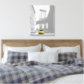 Nyc Brooklyn Bridge Yellow Taxi New York City Canvas Afdruk (Insitu (Slaapkamer))