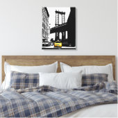 Nyc Brooklyn Bridge Yellow Taxi New York City Canvas Afdruk (Insitu (Slaapkamer))