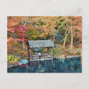 NYC Central Park Autumn, The Lake & Little Dock Briefkaart