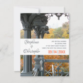 NYC Central Park Damas Pavilion Wedding Save The Date (Voorkant)