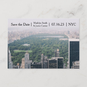 NYC Central Park Foto - 3x5 Opslaan Datum Save The Date