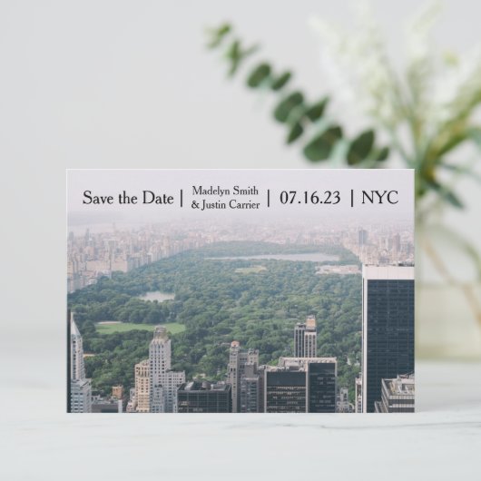 NYC Central Park Foto - 3x5 Opslaan Datum Save The Date (Staand voorkant)