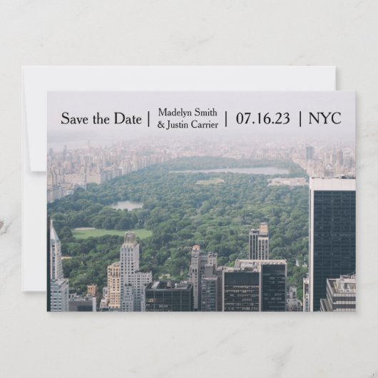 NYC Central Park Foto - Sla de datum op Save The Date (Voorkant)