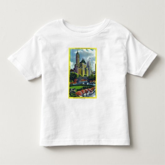 NYC Central Park Uitzicht of 5th Ave Hotels Kinder Shirts (Voorkant)
